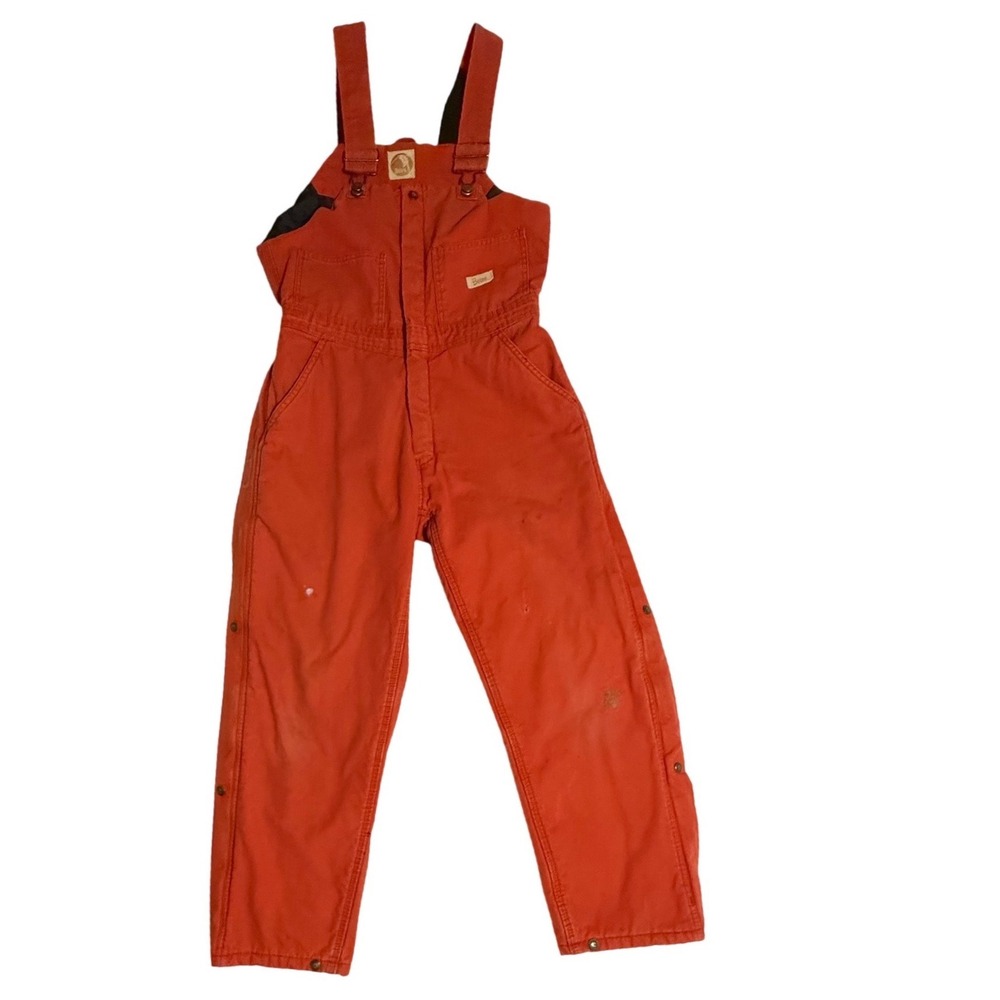 Berne Womens Burnt Orange Quilted Lined Duck Canvas Bib Overalls WB515BTO Medium